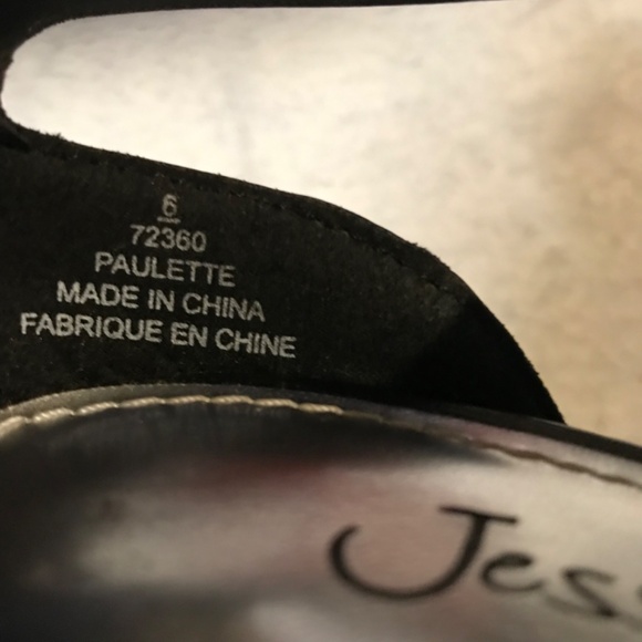 Y2K Jessica T-Strap Heels Pump Women's Size 6 Black Open Toe Ankle Strap - Picture 3 of 8